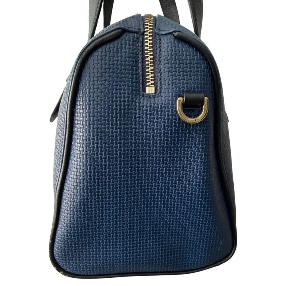 Vintage Cole Haan Blue Satchel/Crossbody with Black Trim & Gold Hardware in OS